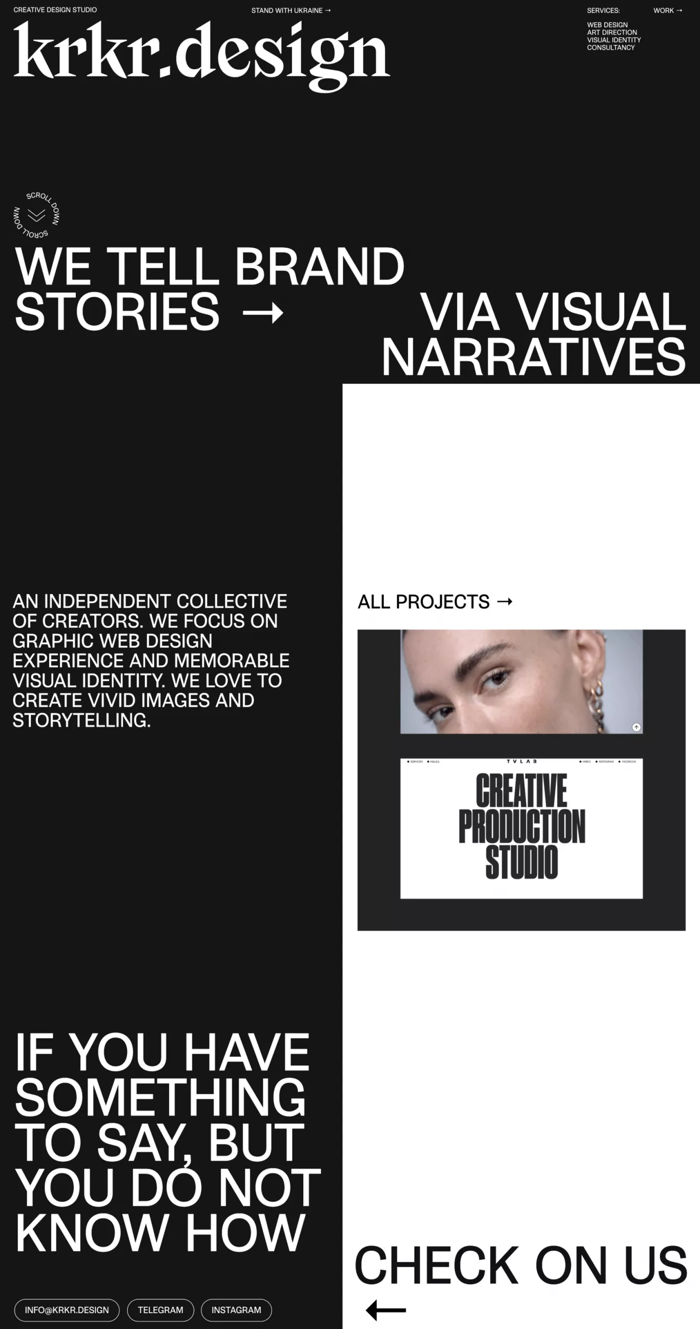 krkr.design portfolio page screenshot showcasing Design and Tech design
