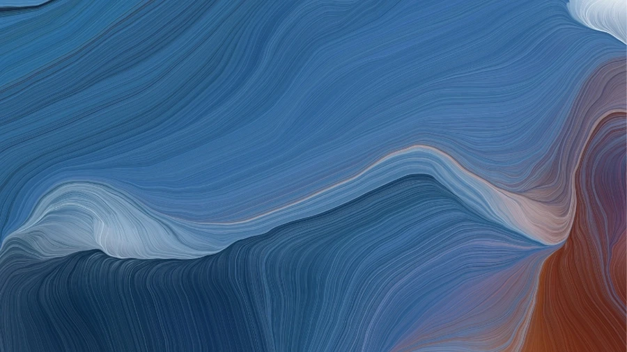 Abstract digital artwork with flowing blue, white, and orange wave-like lines representing motion and fluidity, symbolizing exploration and innovation.