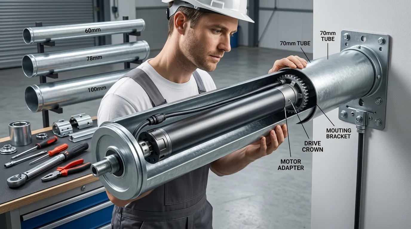 Tubular motor and roller tube compatibility during installation