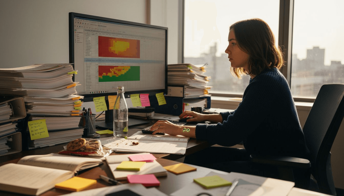 Analyst reviews behavioral data for ads