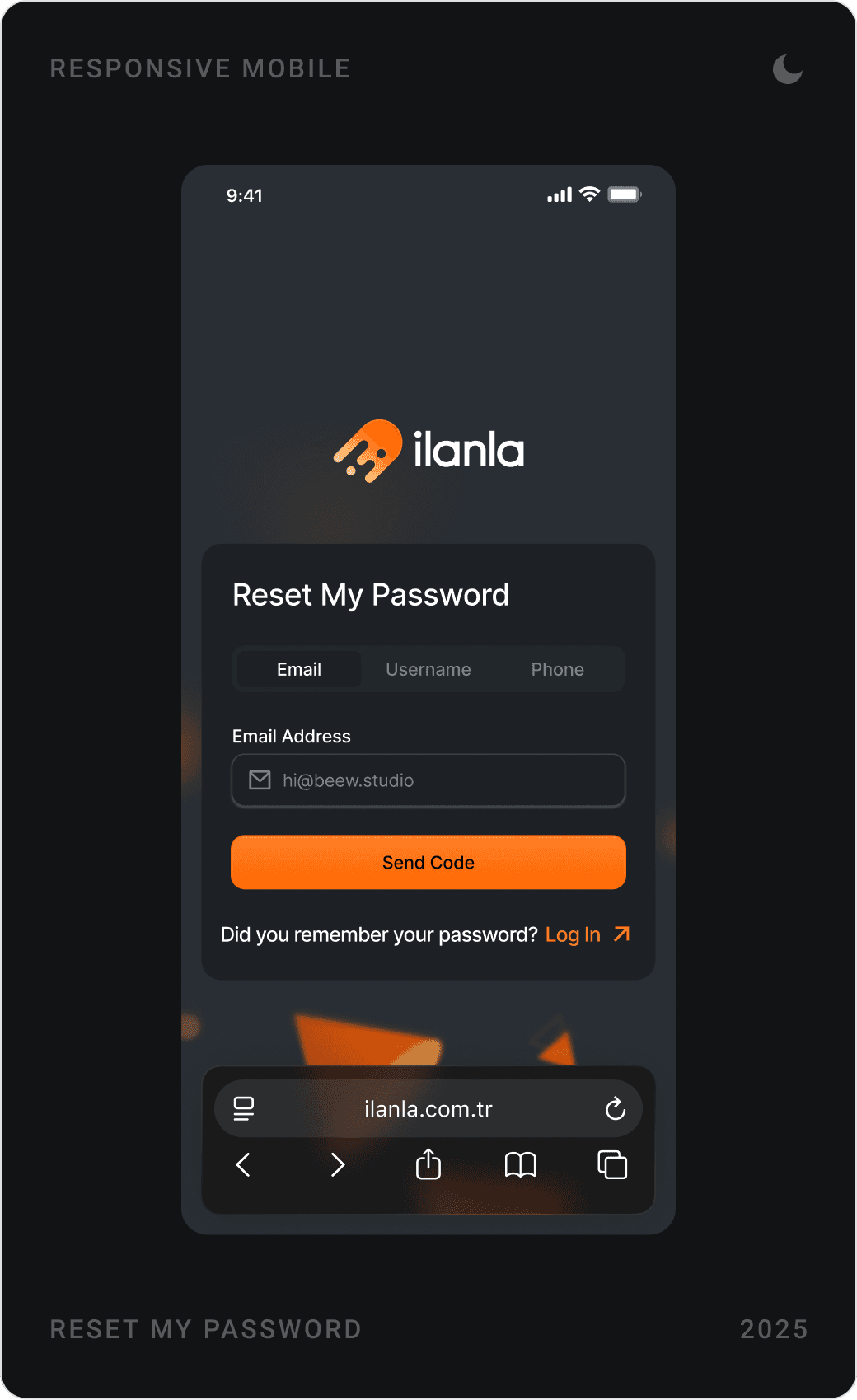 Clean Responsive Mobile Password Reset Design