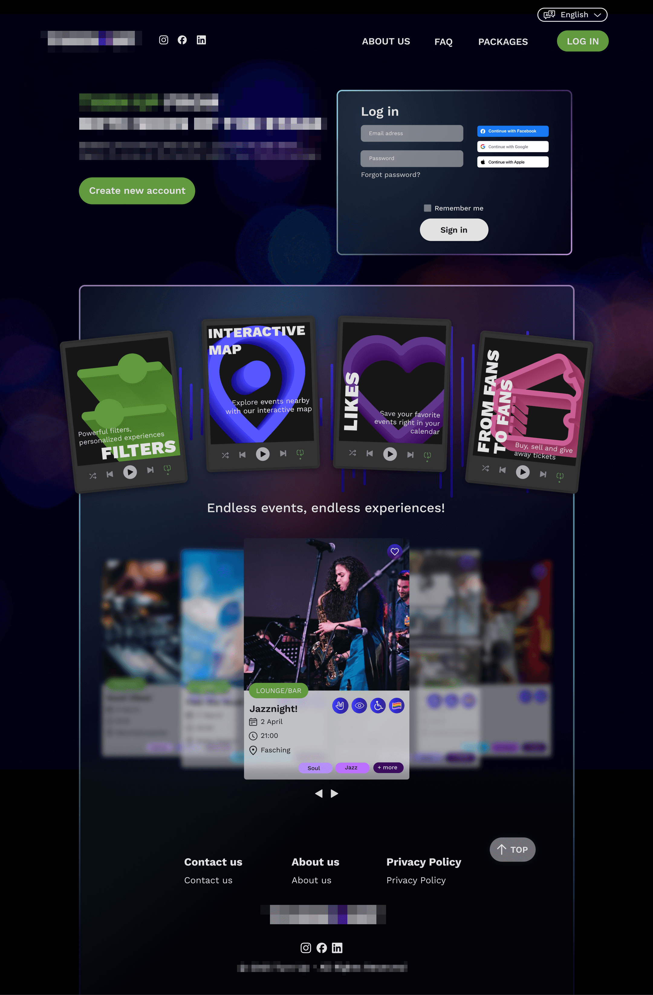 An app interface displaying various icons and options, emphasizing a sleek and modern design style.