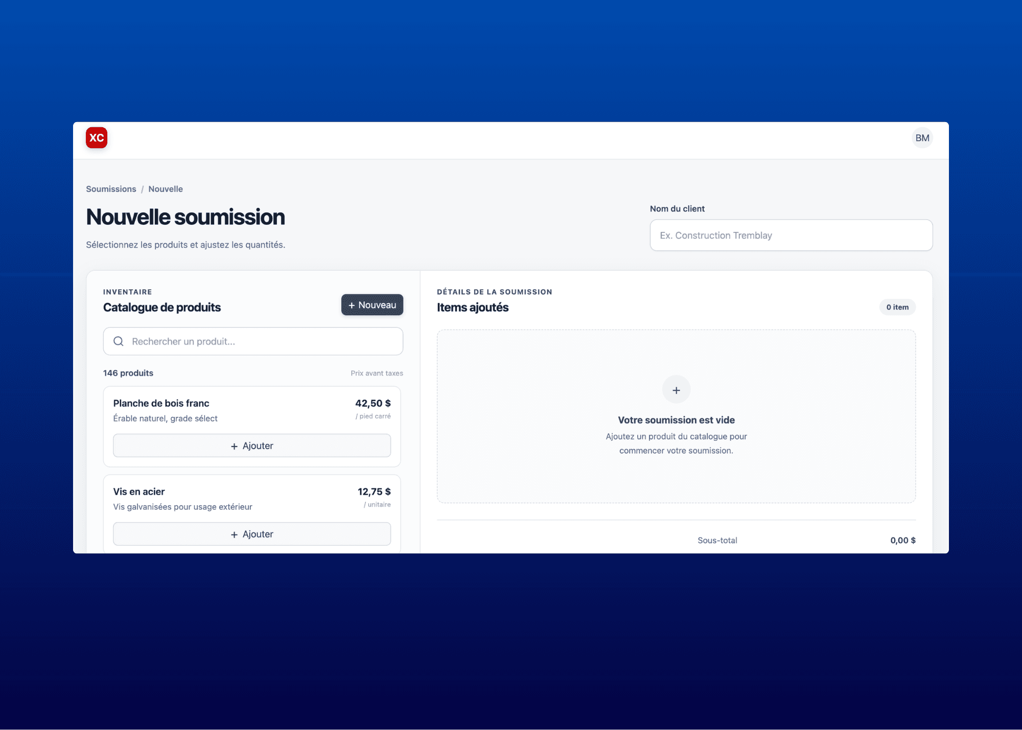 Calculer le coût de revient pour la soumission