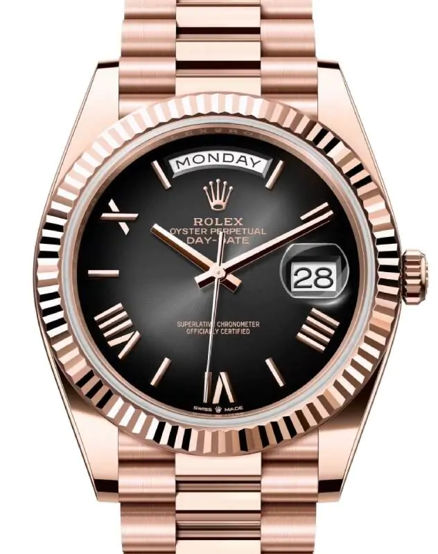 Buy Rolex Day-Date Everose Gold Slate Ombré Dial with black dial — photo 2
