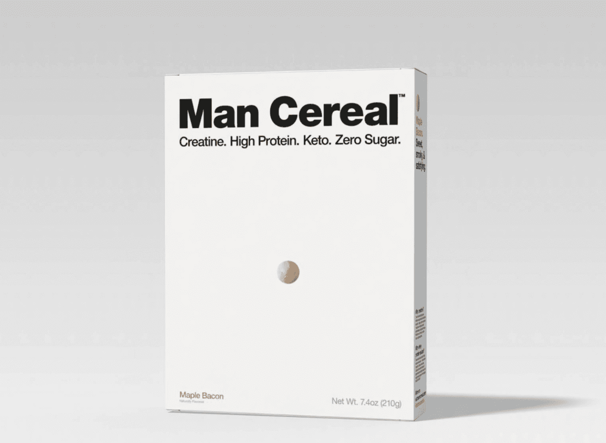 man cereal box