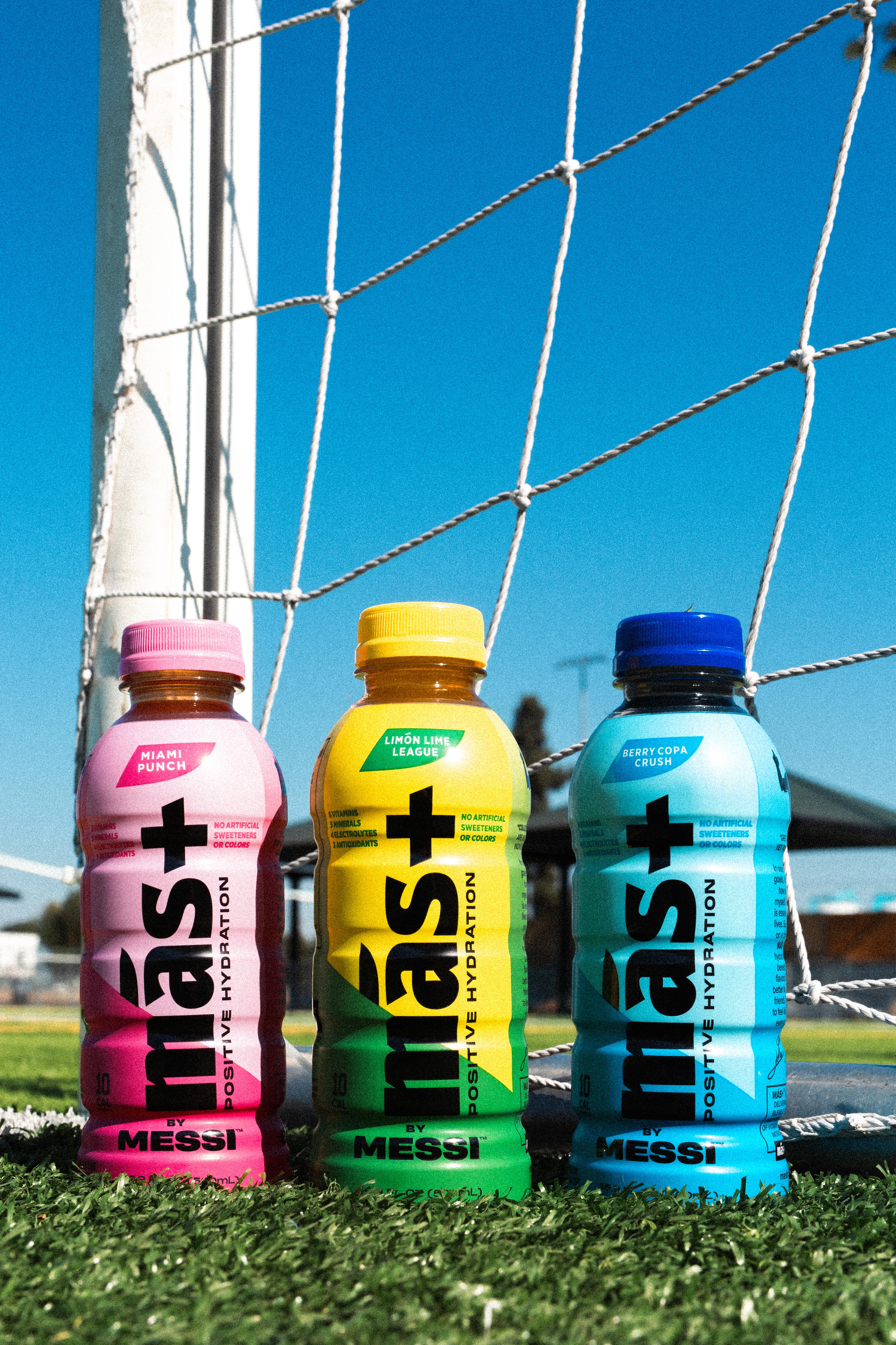 Close up of product campaign image for Más by Messi brand photoshoot with Johnny Baru Media