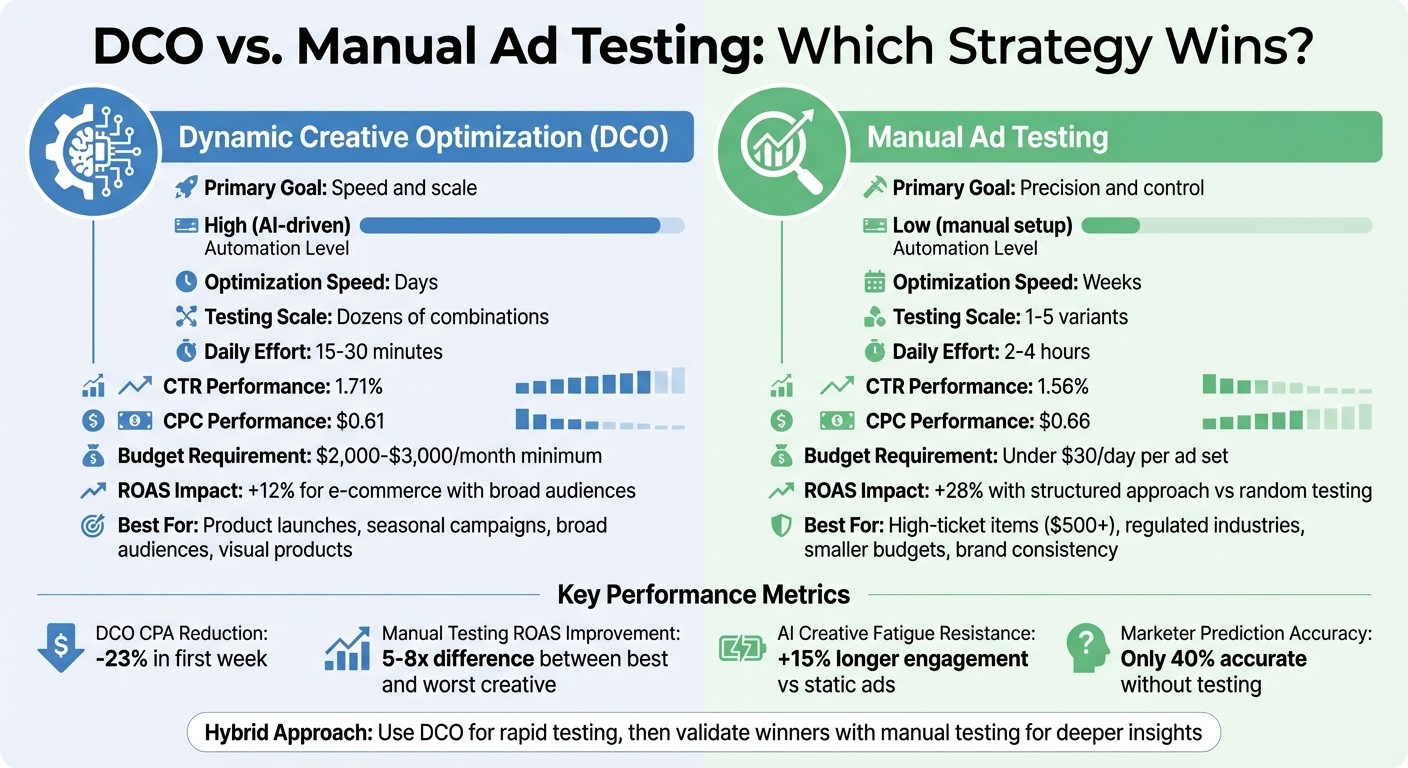 DCO vs Manual Ad Testing: Key Differences and Performance Metrics