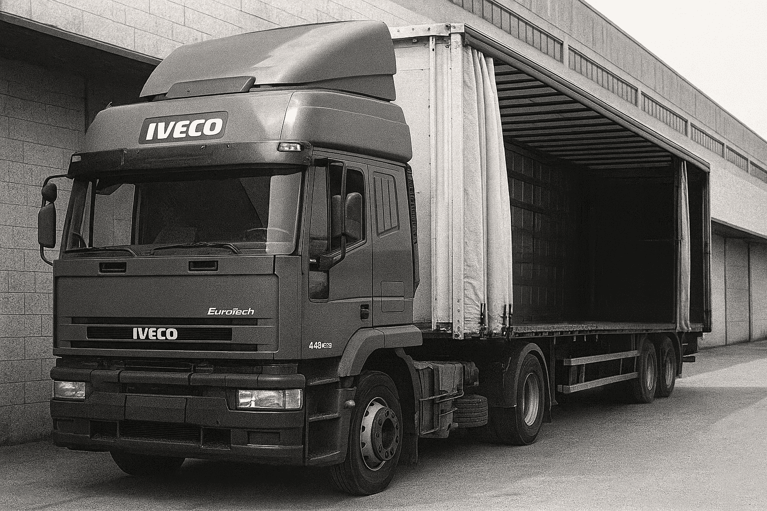 Truck parked in front of Warehouse