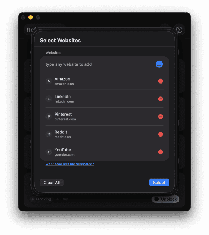 Block Websites in Refocus for Mac
