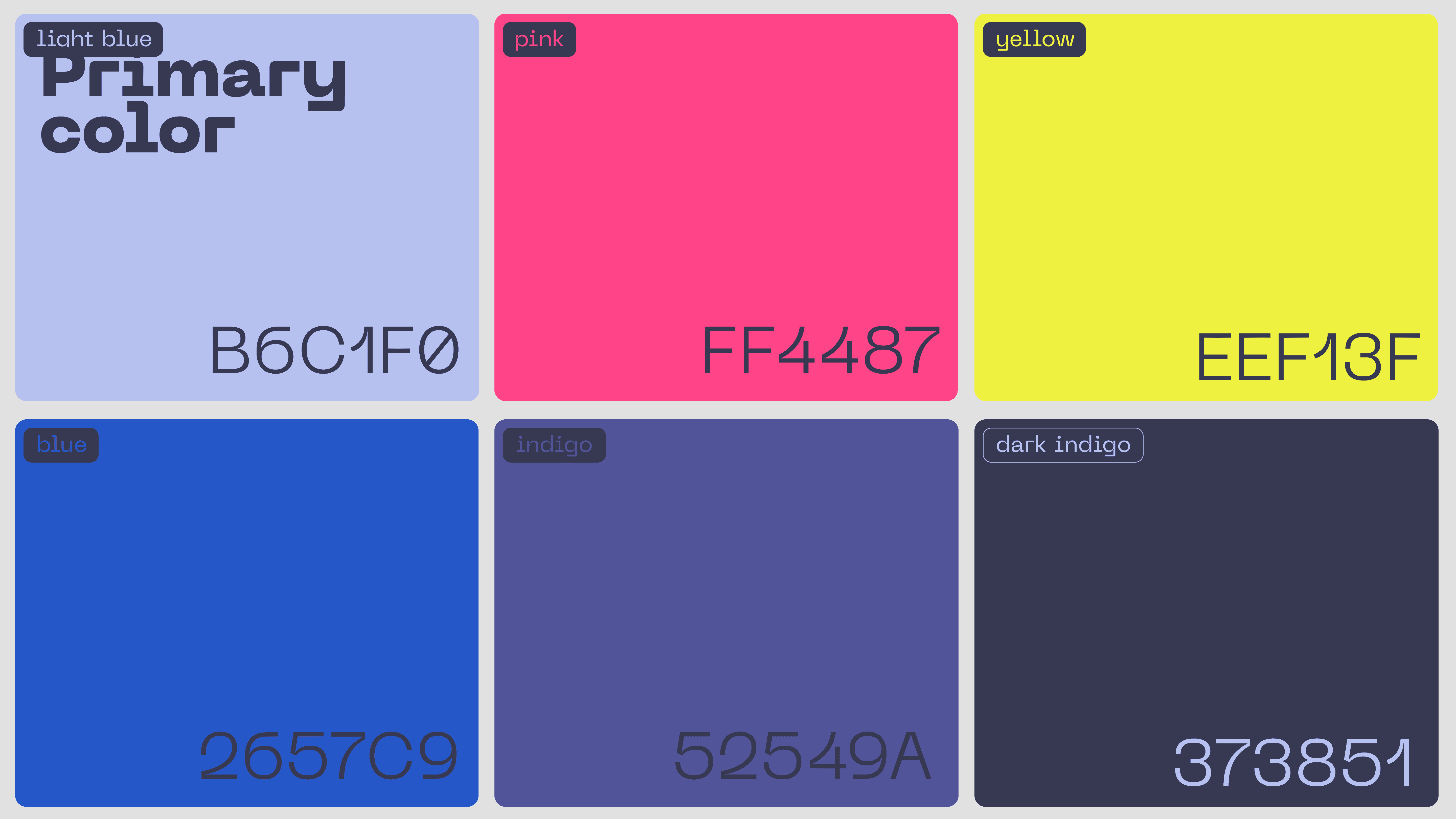 Cybee brand color palette showcasing newly developed corporate colors