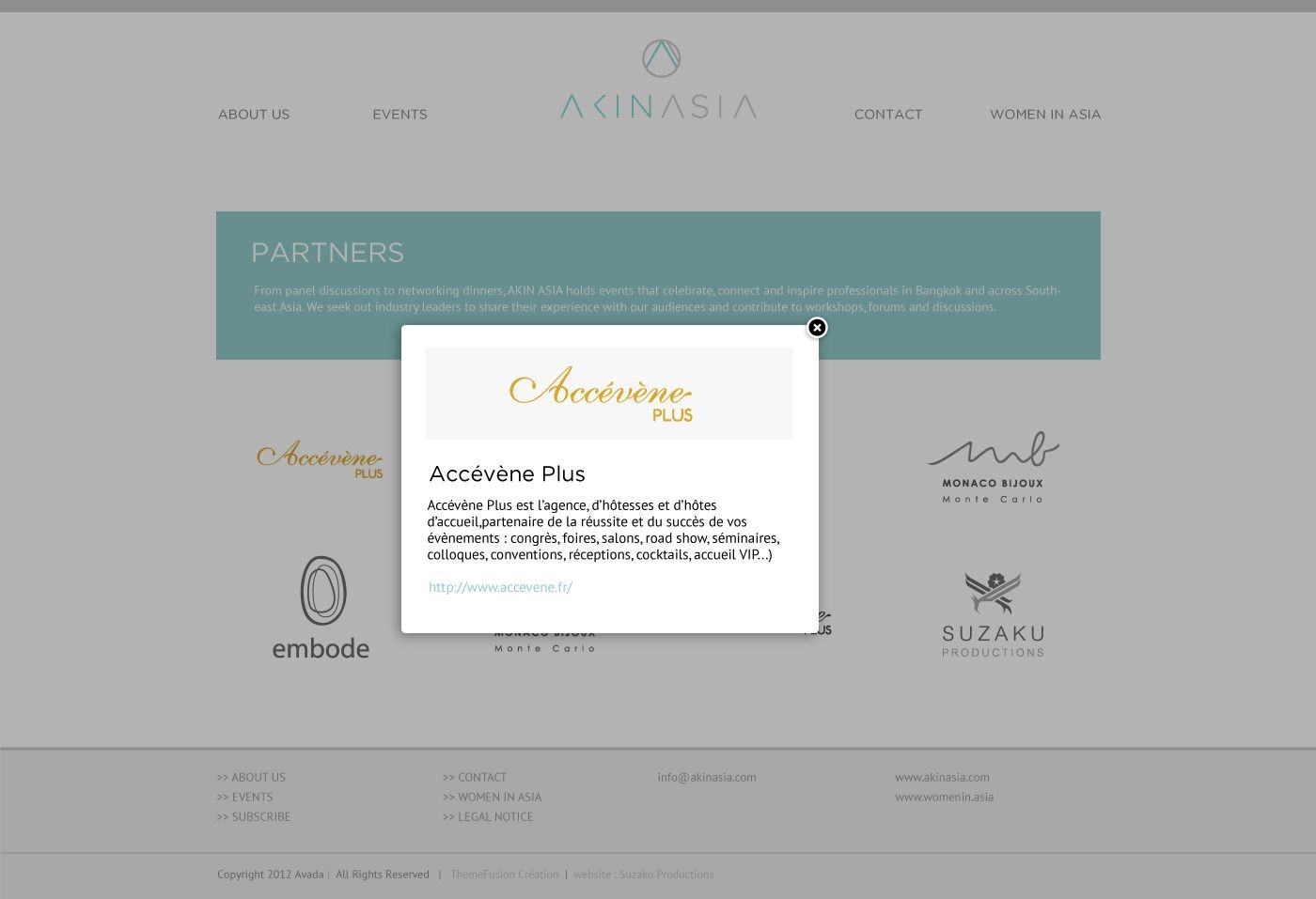 Website design for AKINASIA by Suzaku Productions