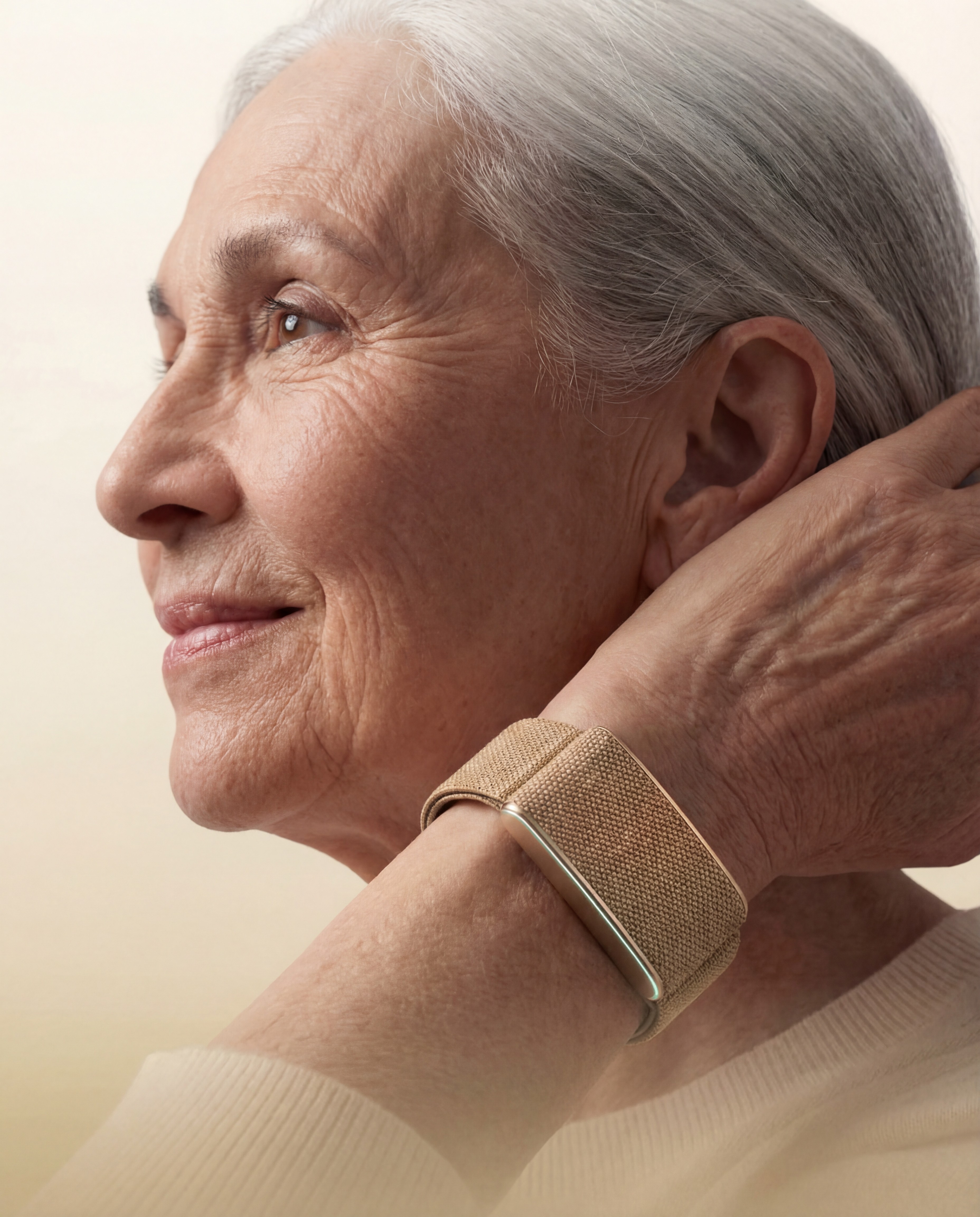a black woman wearing the white wireless headphone