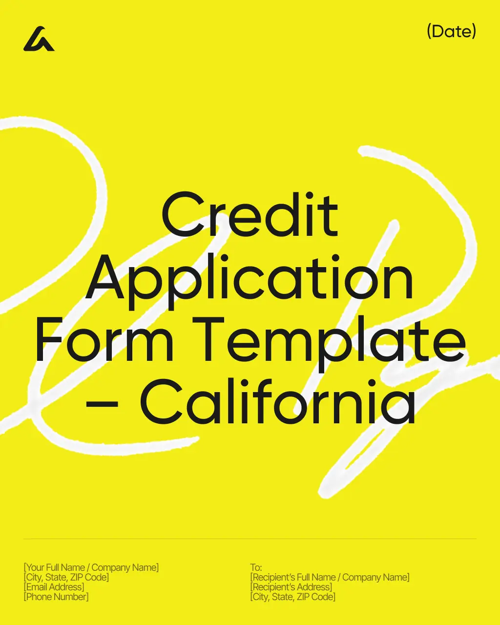 Credit Application Form Template – California