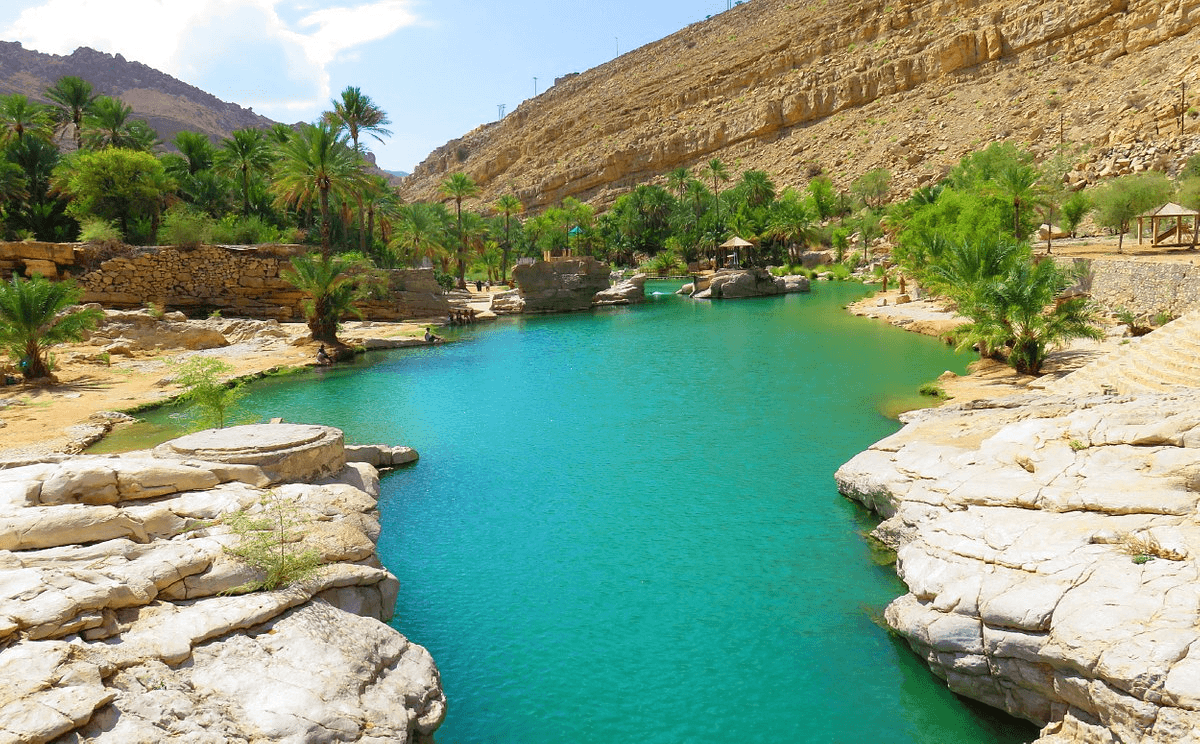 This image shows Wadi Bani Khalid in Oman