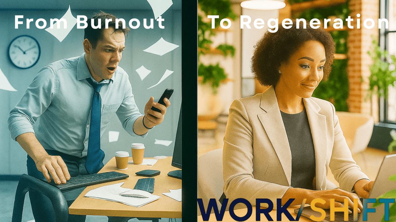 Header image for the Work/Shift Insights article "Stop Chasing Productivity. Start Designing Regenerative Work."