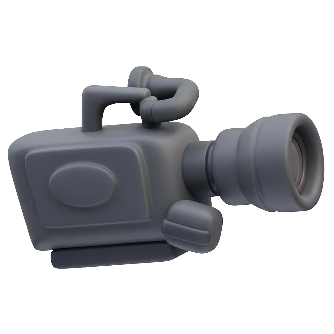 Graue 3D-Filmkamera