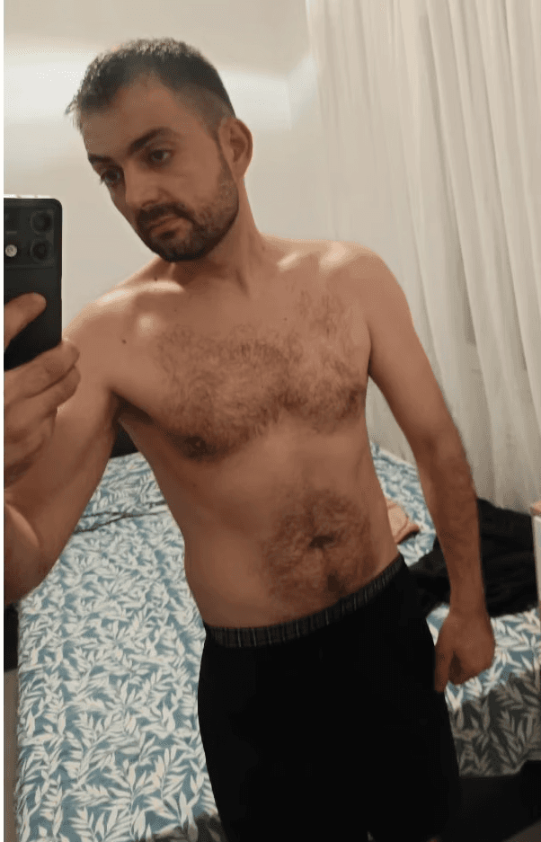 Before and after transformation photos of a Fitnix client