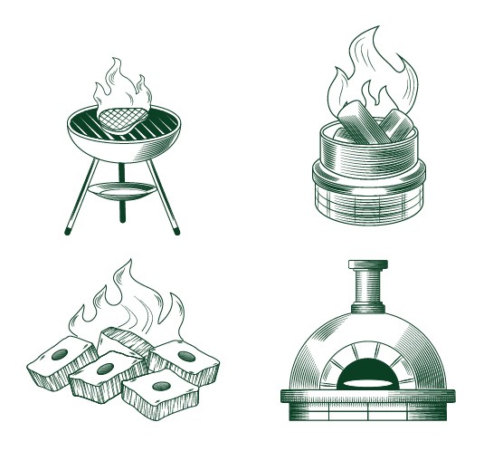 illustrations of grilling