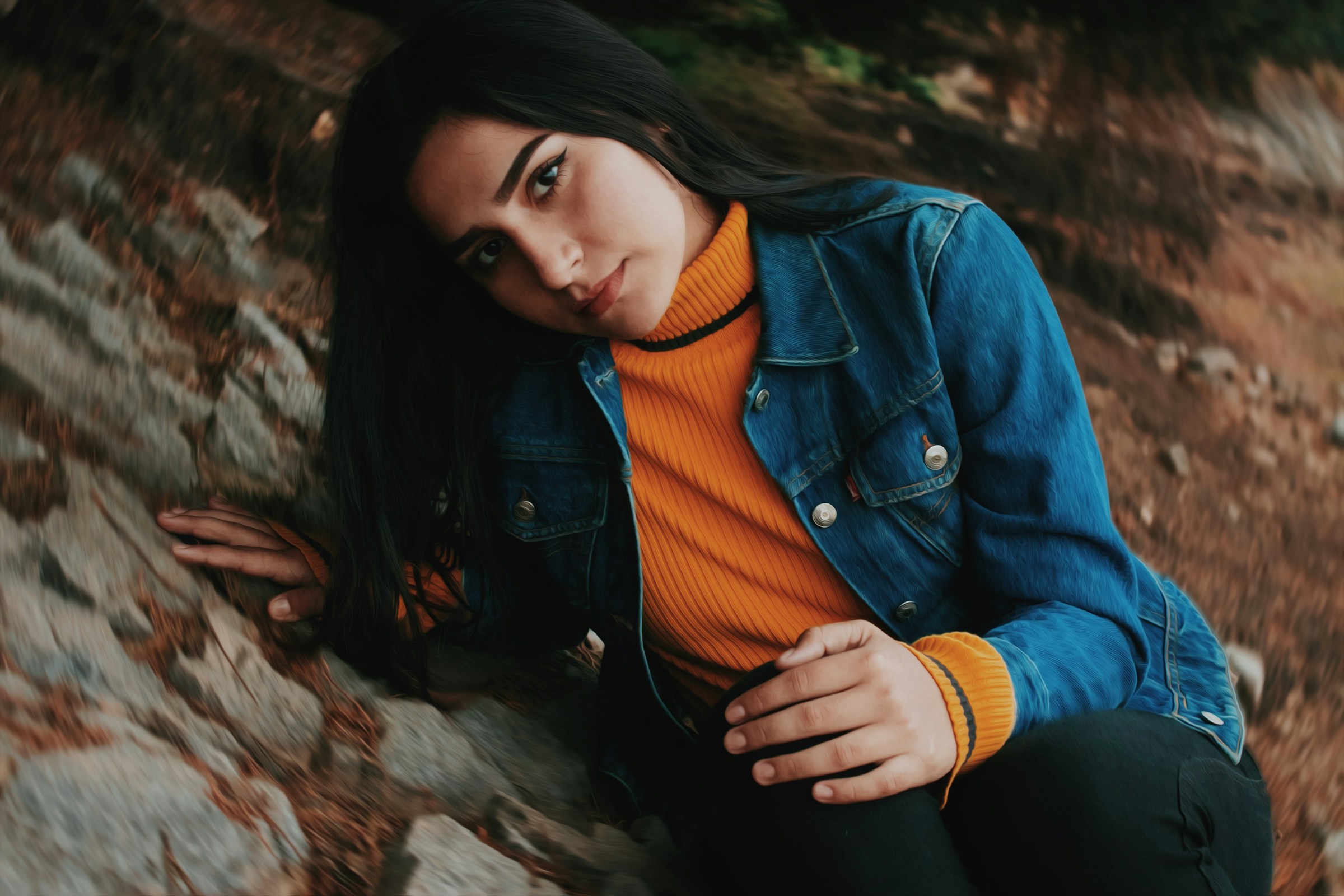 person posing in a mountain - Preppy Sweatshirts