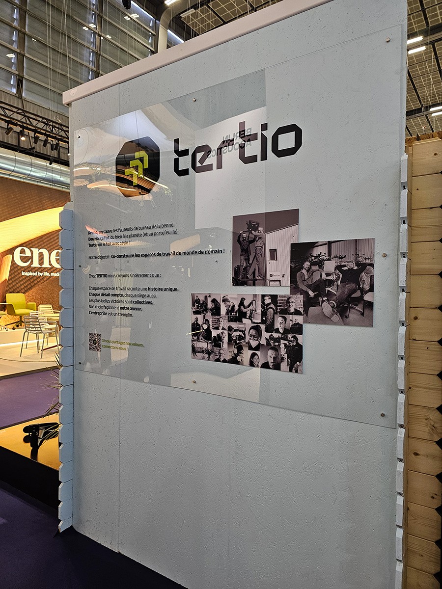 Stand salon workspace expo tertio meuble recyclés