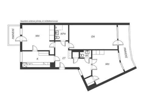 Huoneiston pohjapiirustus