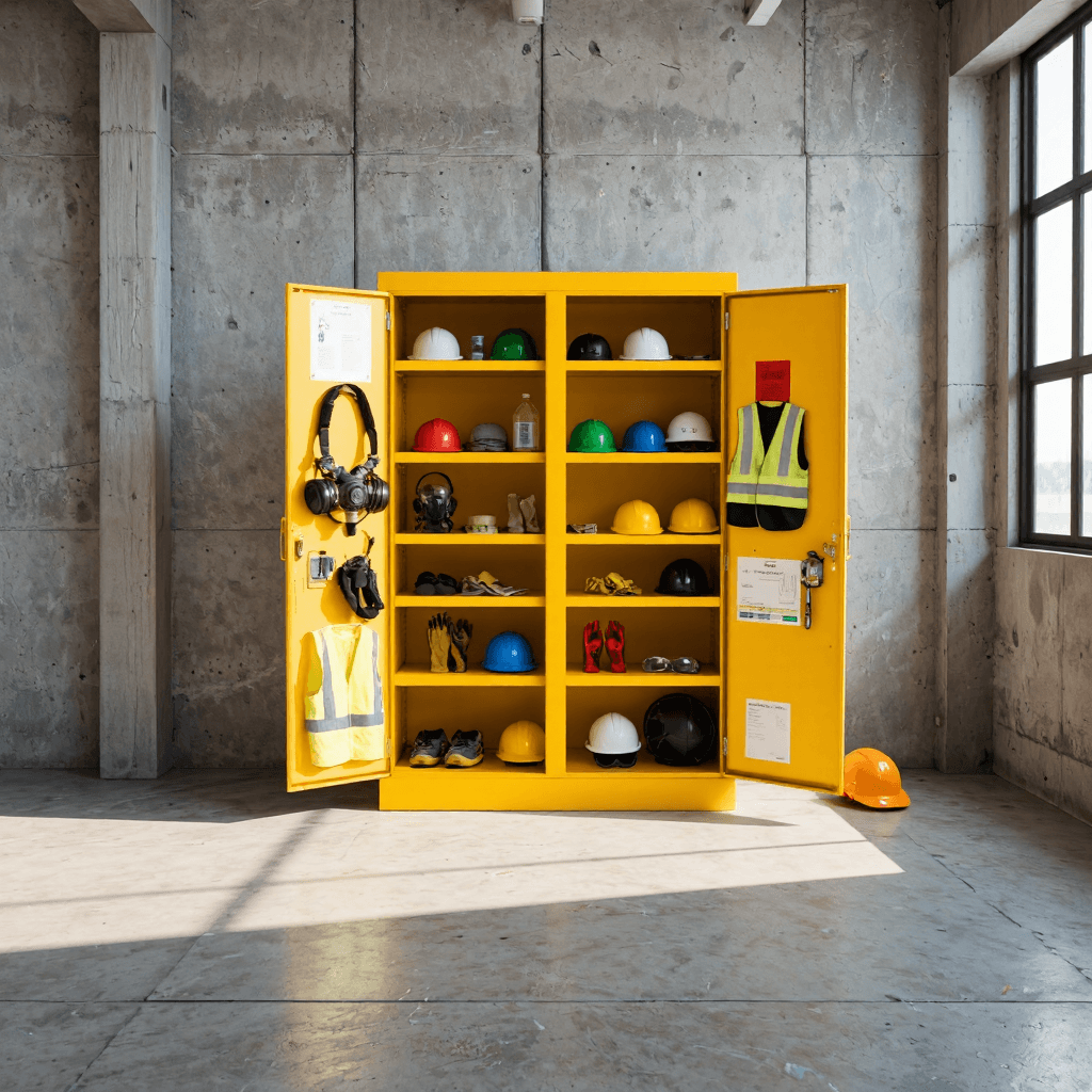 product photography of storage cabinet for safety equipment