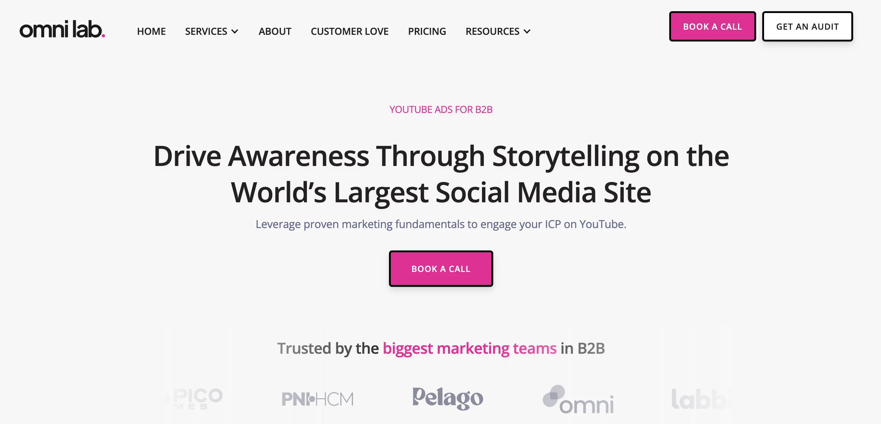 Screenshot of Omni Lab platform