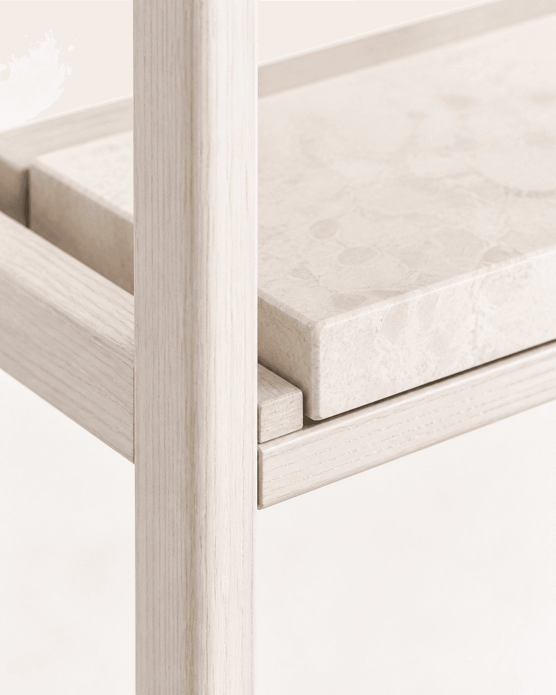 Close material and joinery detail of Field Shelving