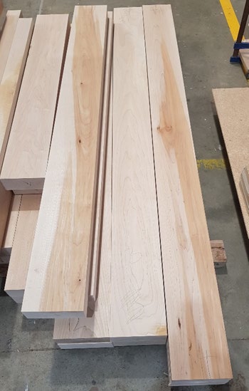 Colour variation evident in the Rock Maple for the project had to be carefully handled