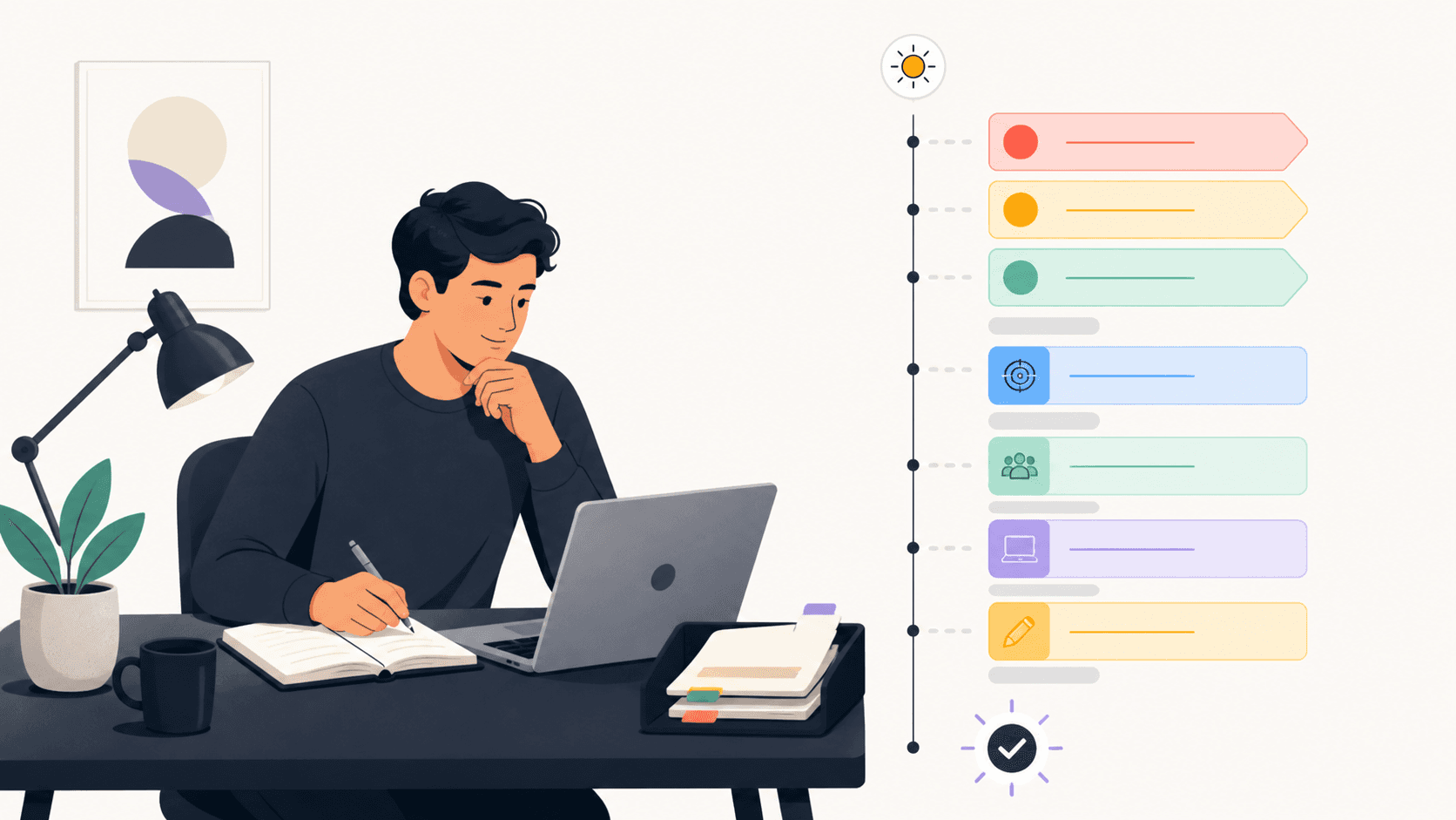 Daily Planning Template: A Practical Plan for Focused Workdays editorial illustration