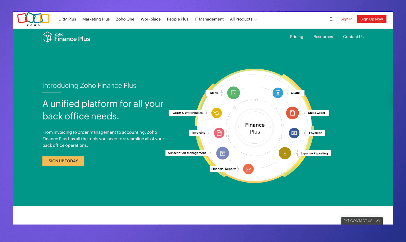 ZOHO Homepage