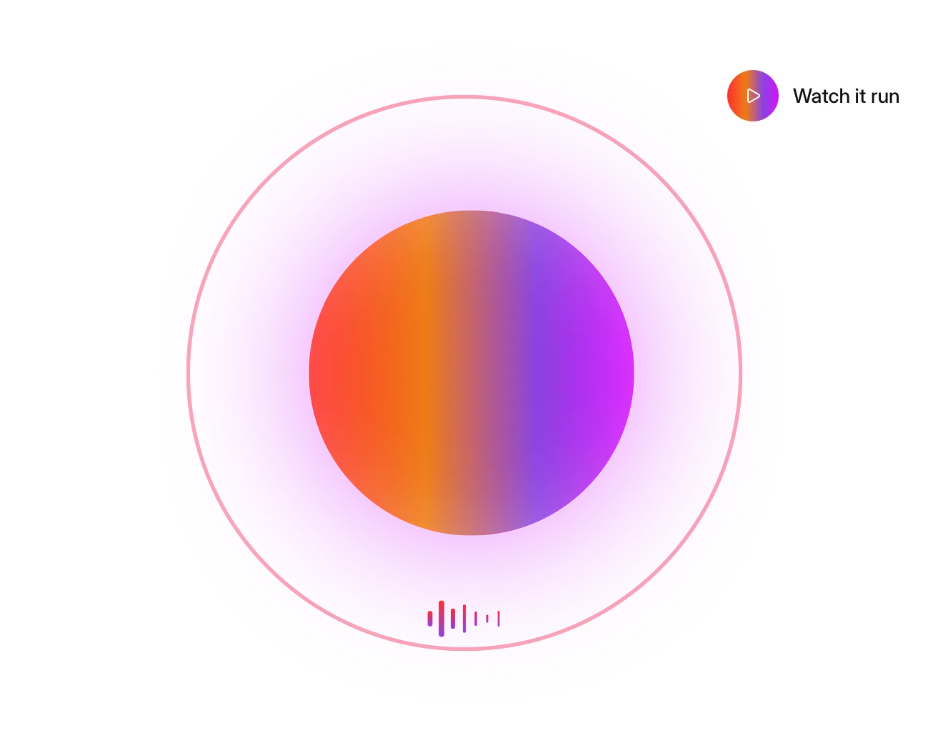 AI interviewer orb with live waveform