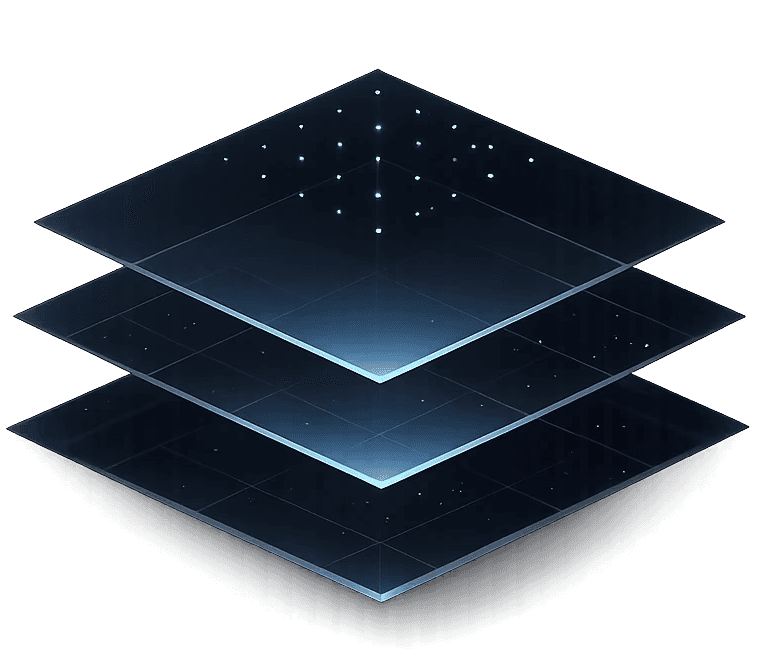 Abstract blue layered squares