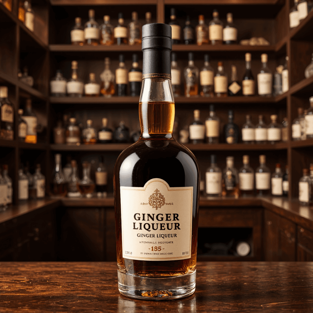 product photography of a bottle of ginger liqueur