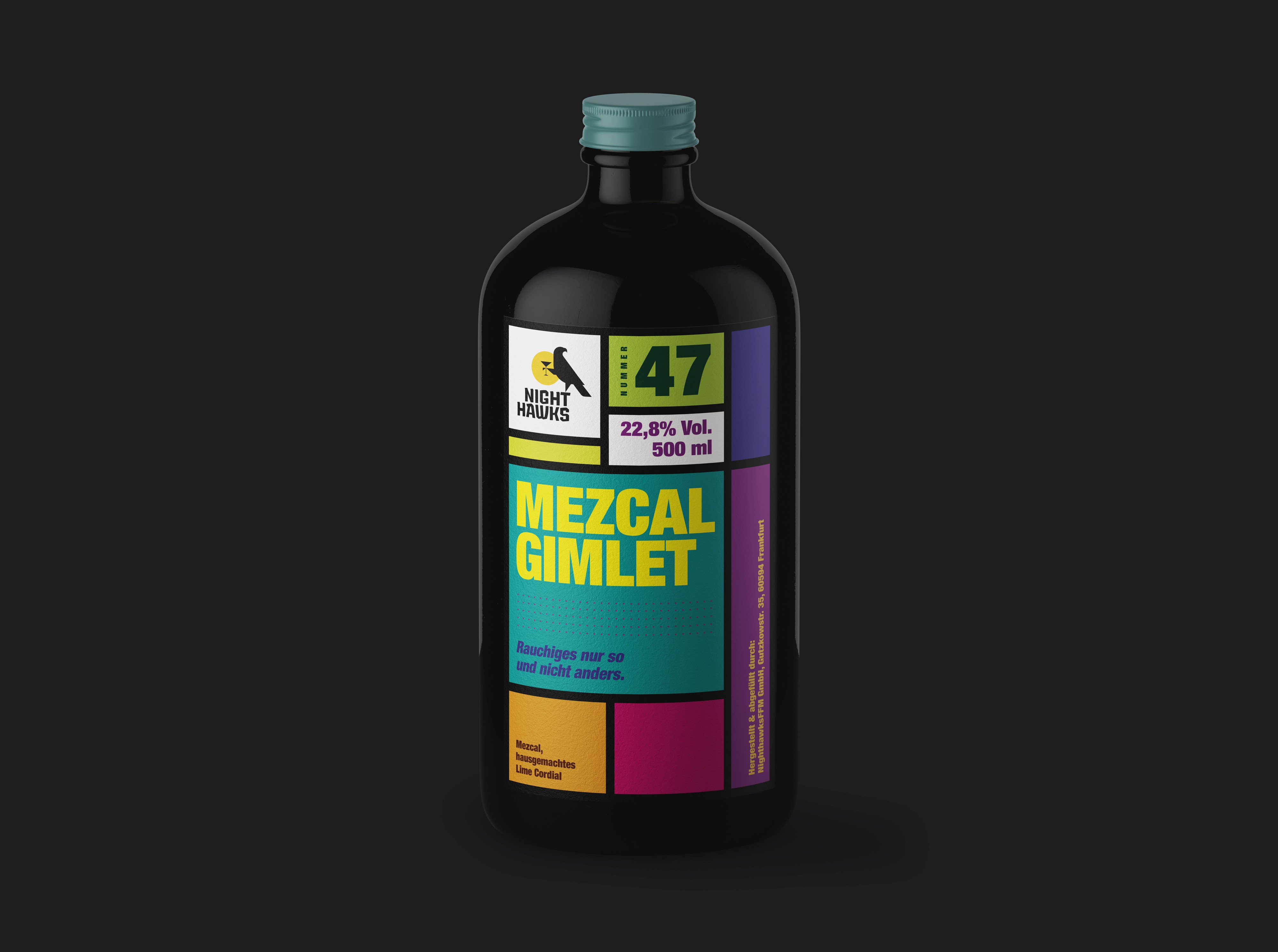 Packaging Design für Nighthawks – farbenfrohes, modernes Verpackungskonzept mit klarer Typografie und skalierbarem Designsystem