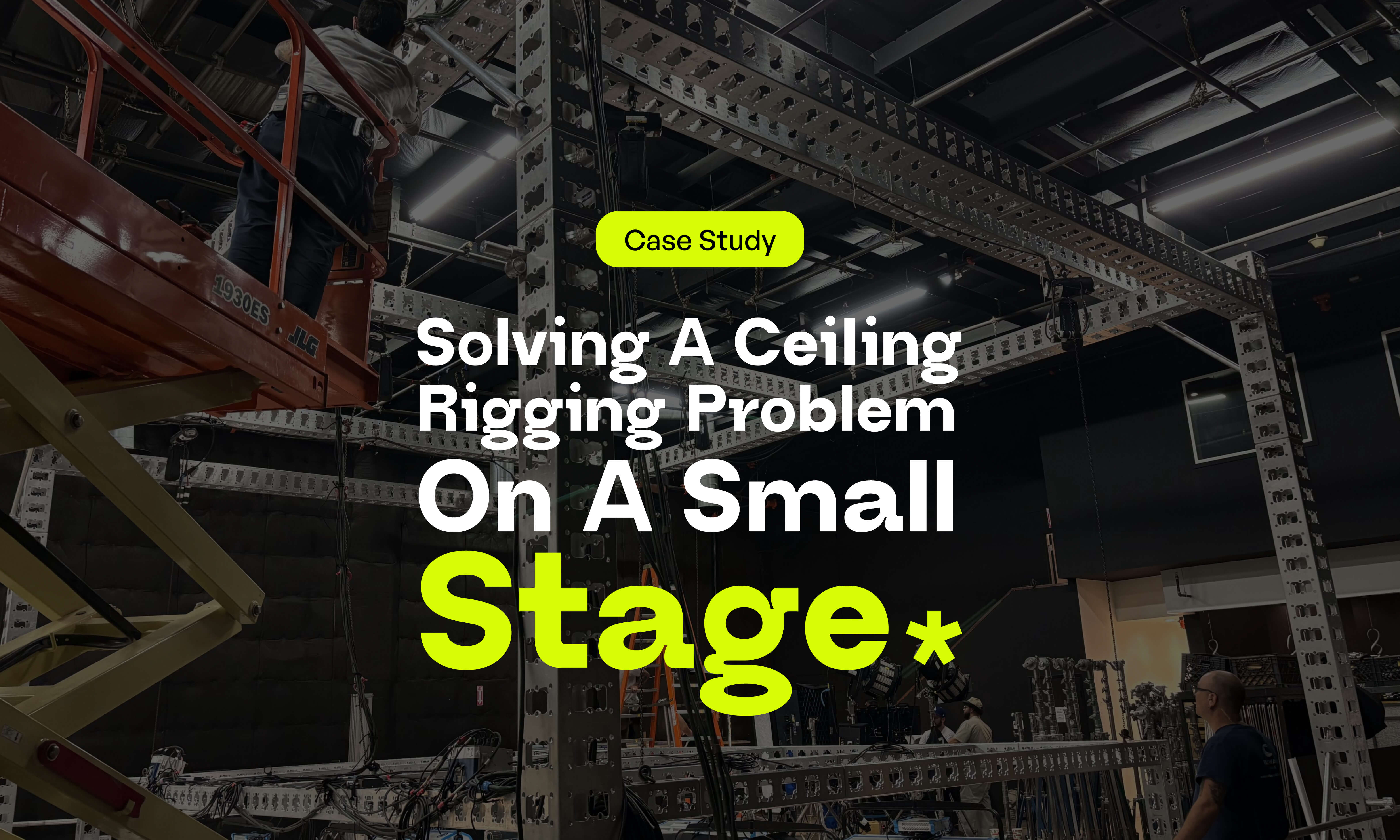 Modulus-X truss ceiling structure rig on stage