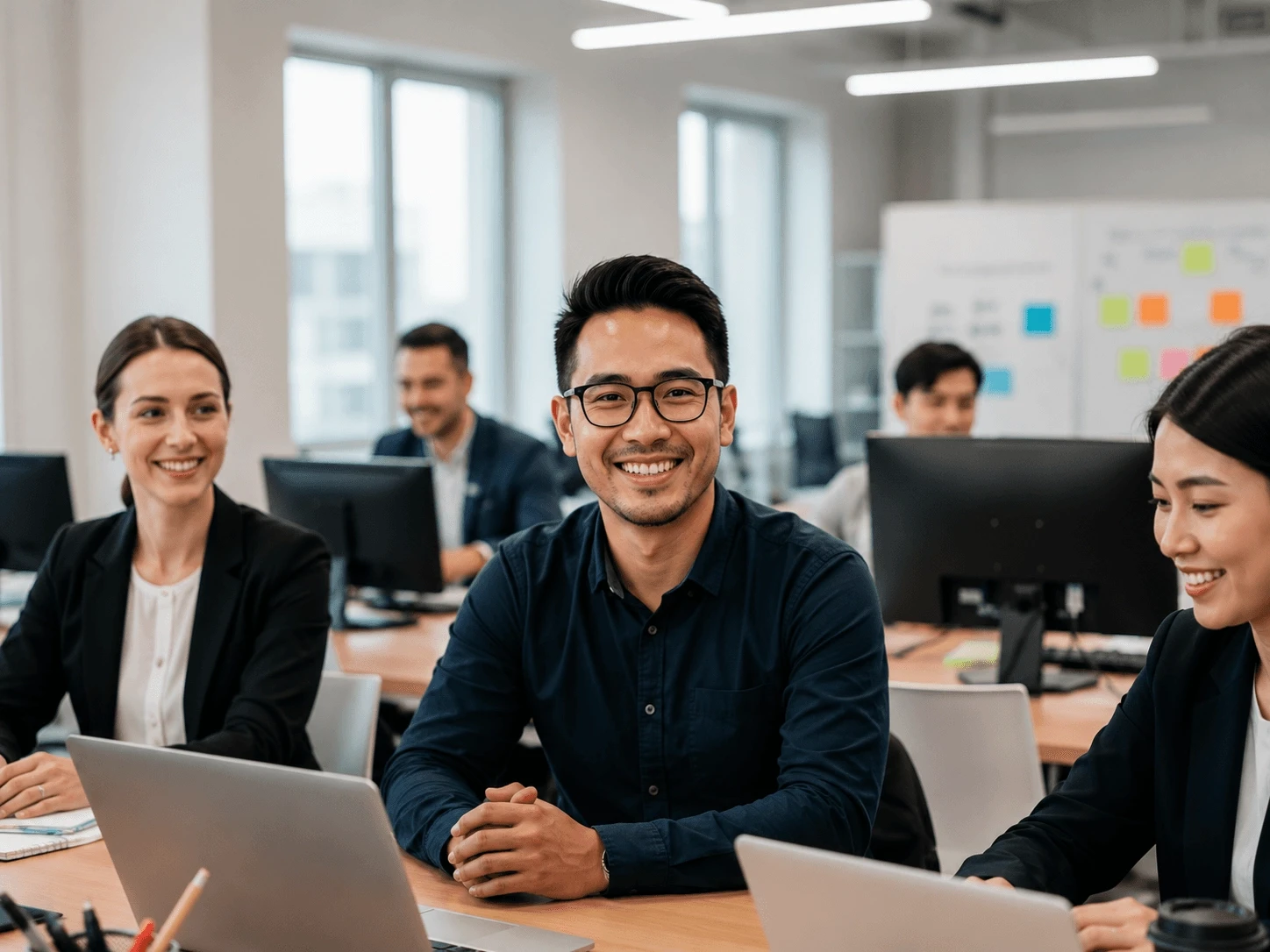 Business professionals using Oracle NetSuite integration to manage accounts payable and accounts receivable workflows.