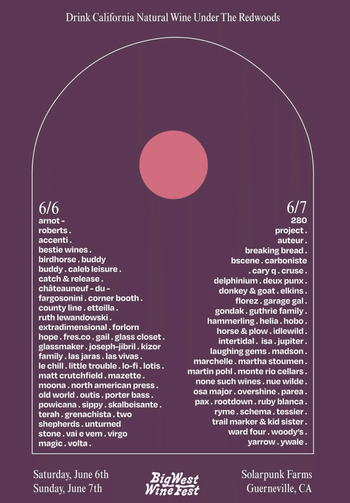 Big West Wine Festival Lineup