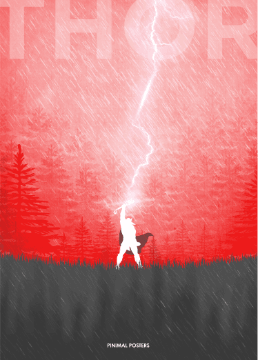 Thor Graphic Minimal Poster