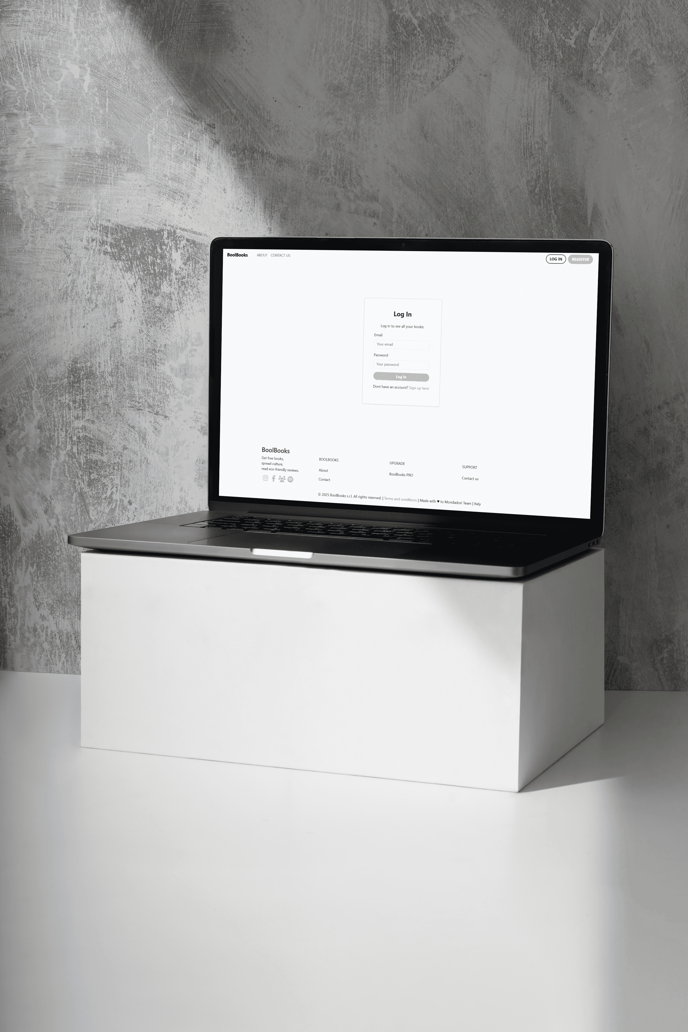 A two screens of the home page of the website