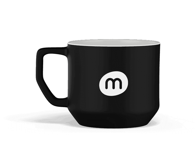 Modern ceramic compact mug for branded corporate gifting