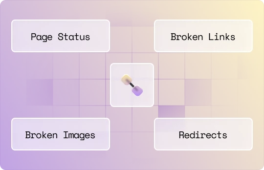 A link icon with the four stages of the link testing