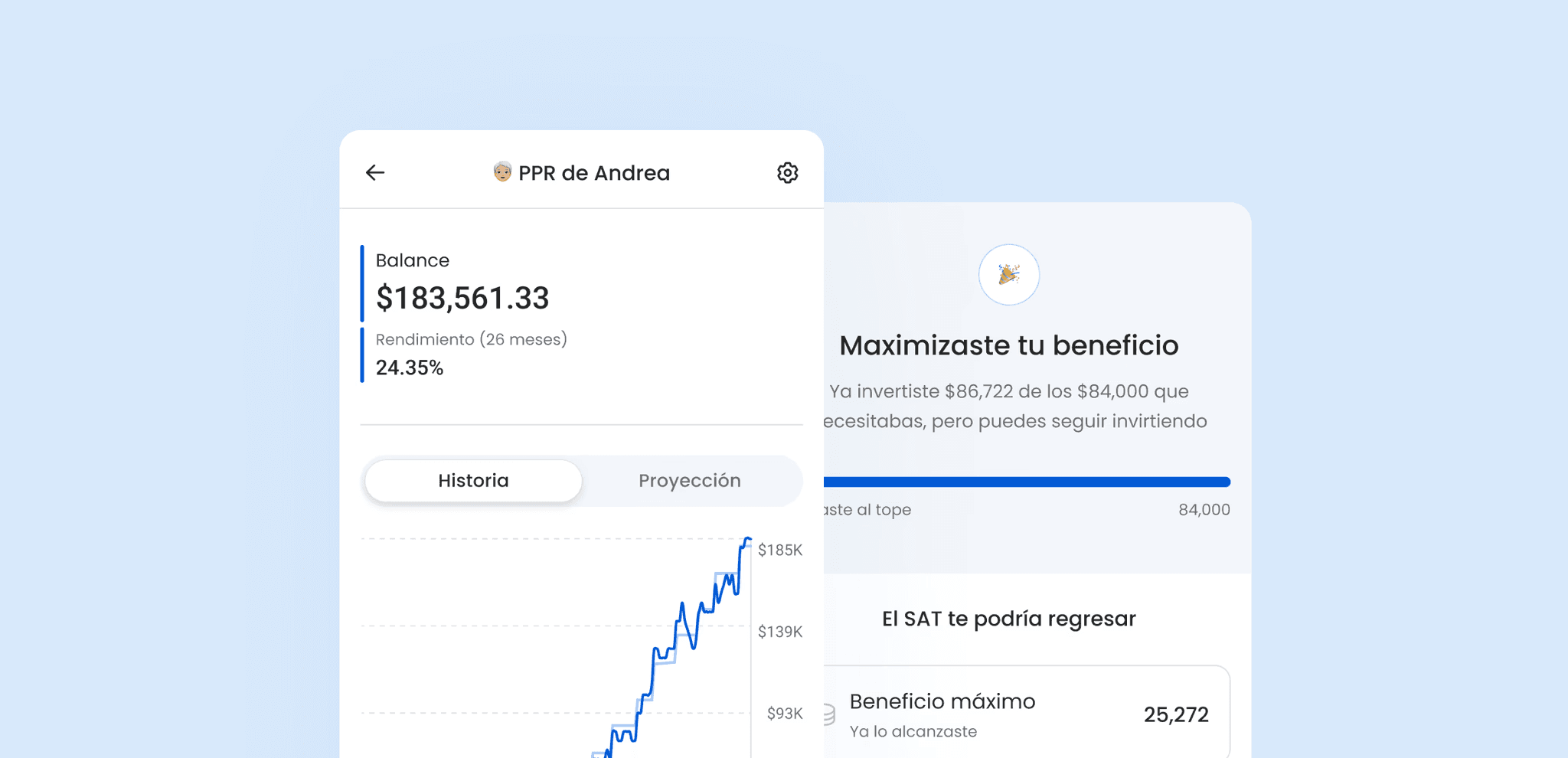 App de Fintual mostrando cuánto le falta a una persona para maximizar su beneficio fiscal