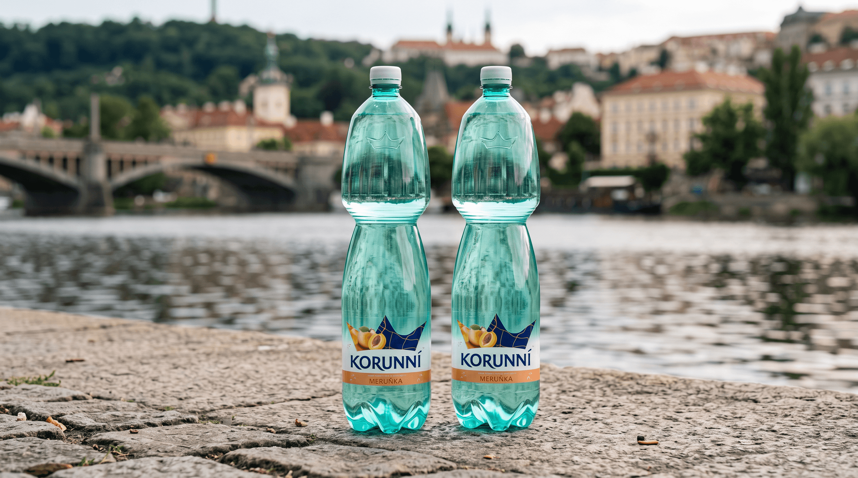 Korunní mineral water rebrand across bottles and brand communication