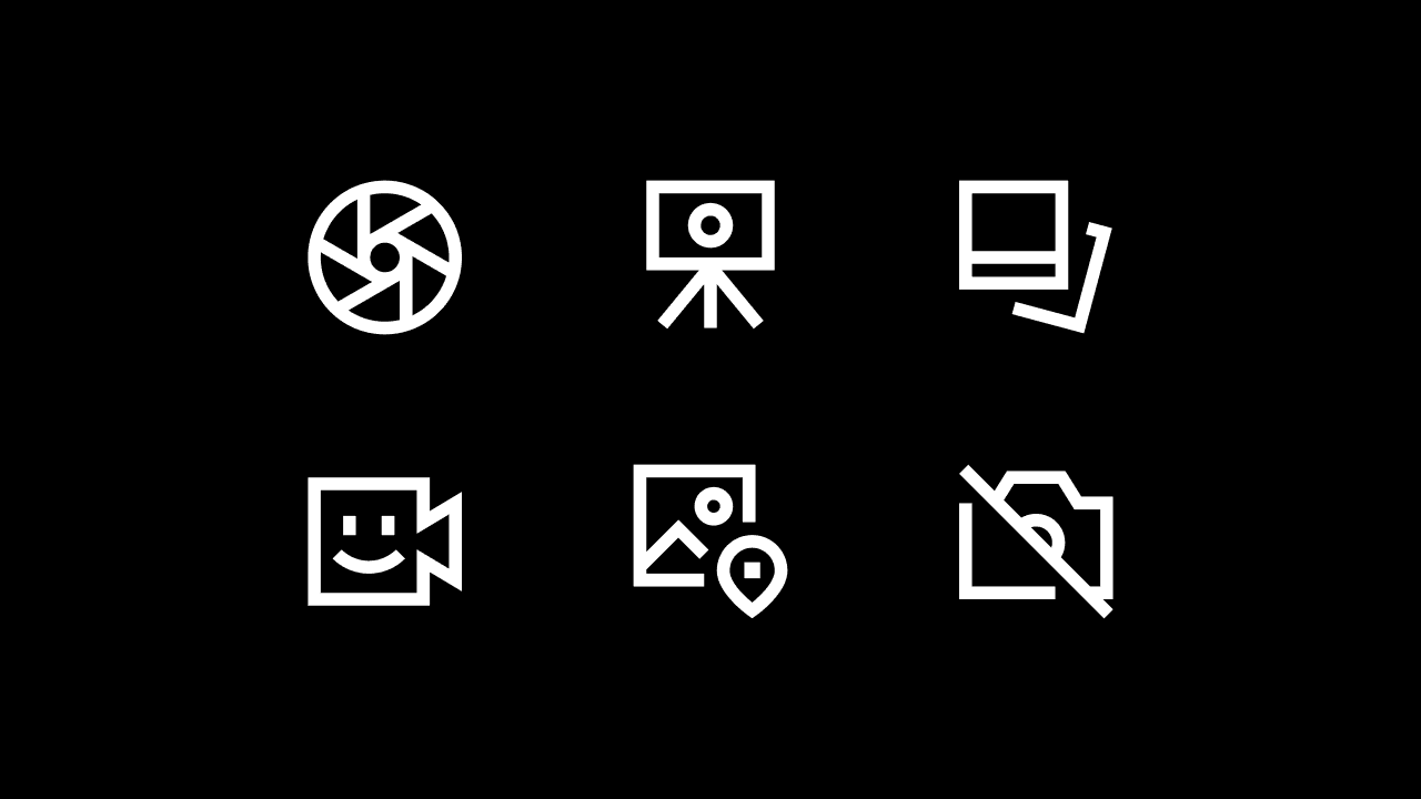 Sharp Line Photo and Video Icon Set