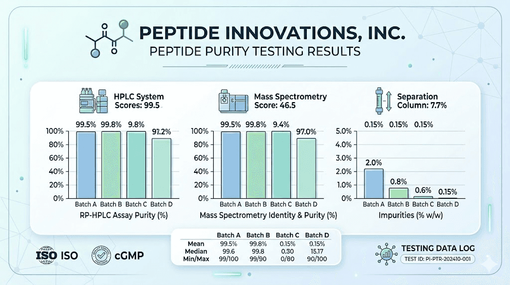 Simple Peptide tirzepatide purity testing results and Finnrick scores