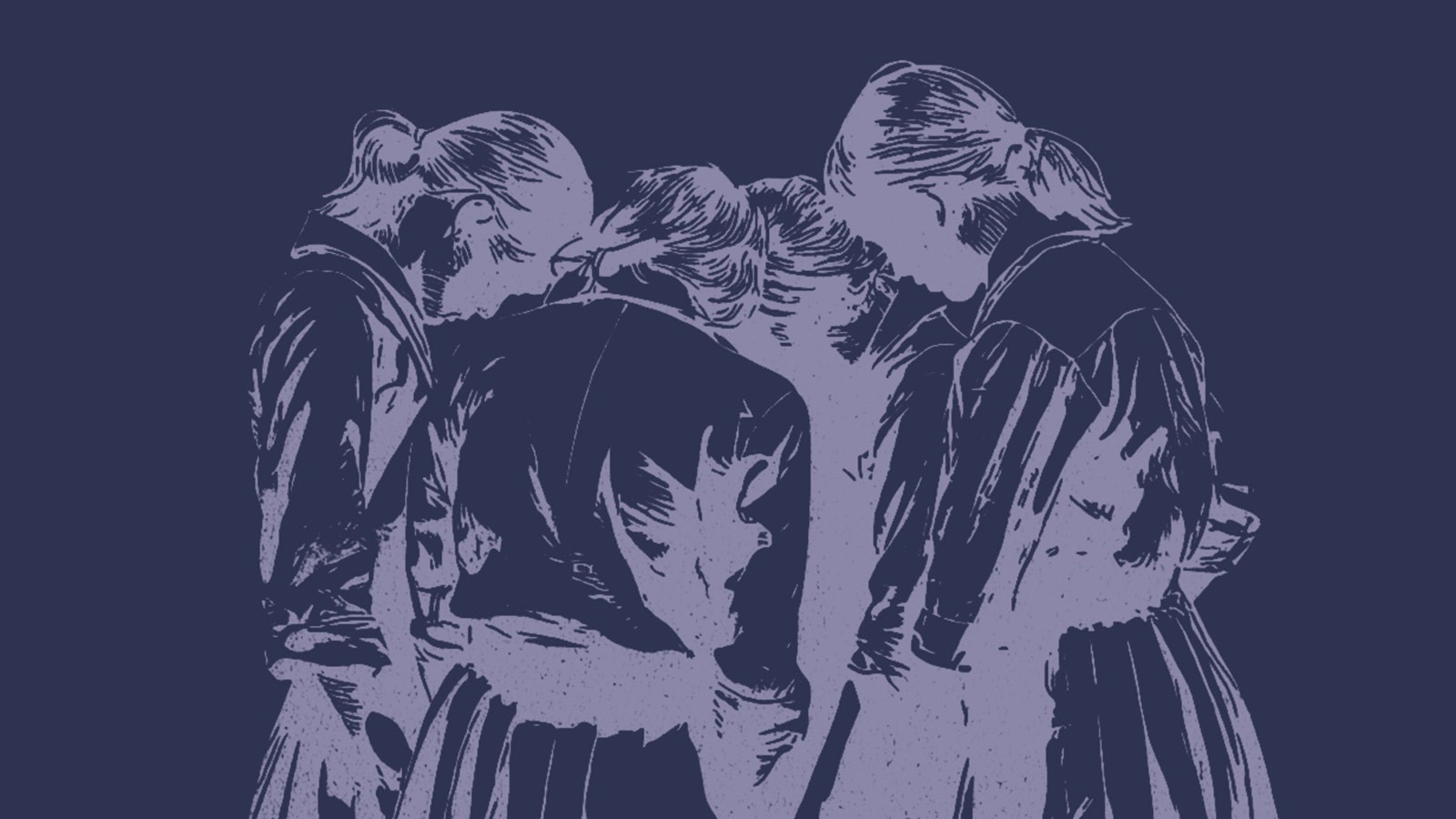 Ilustración que muestra a niñas de espalda, en un círculo, en la columna de opinión No rasquemos donde no pica de IdeaPaís.