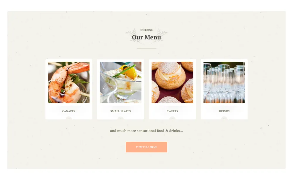 Catering Website Design