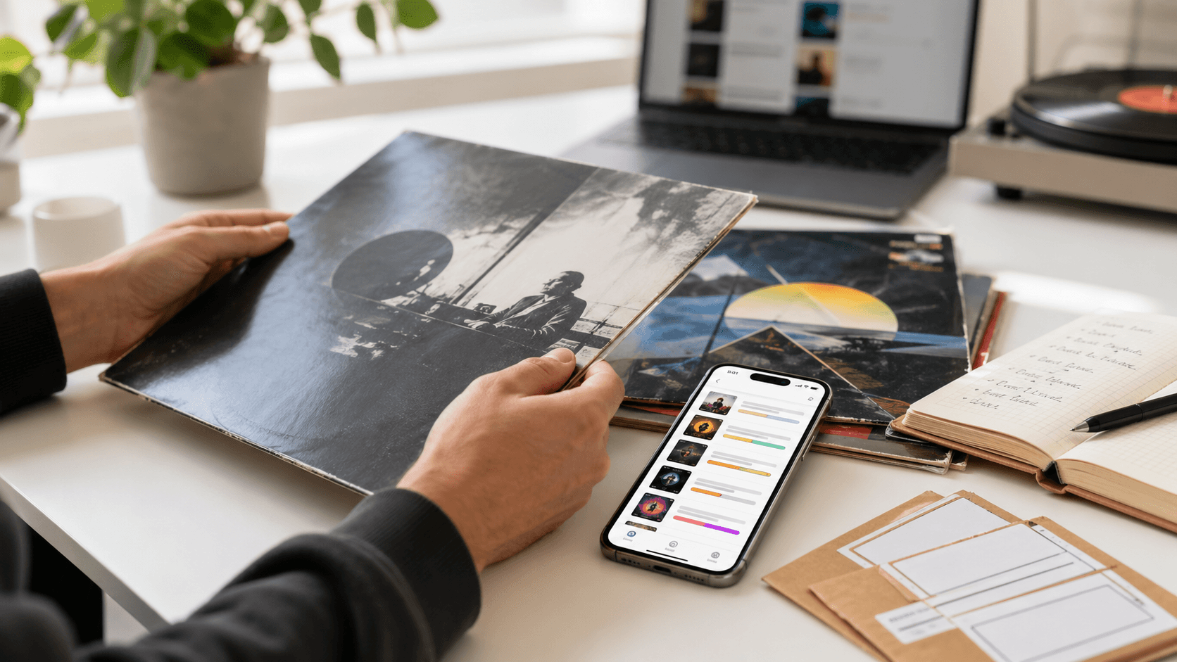 Collector using valuation tools to estimate the value of a vinyl record collection