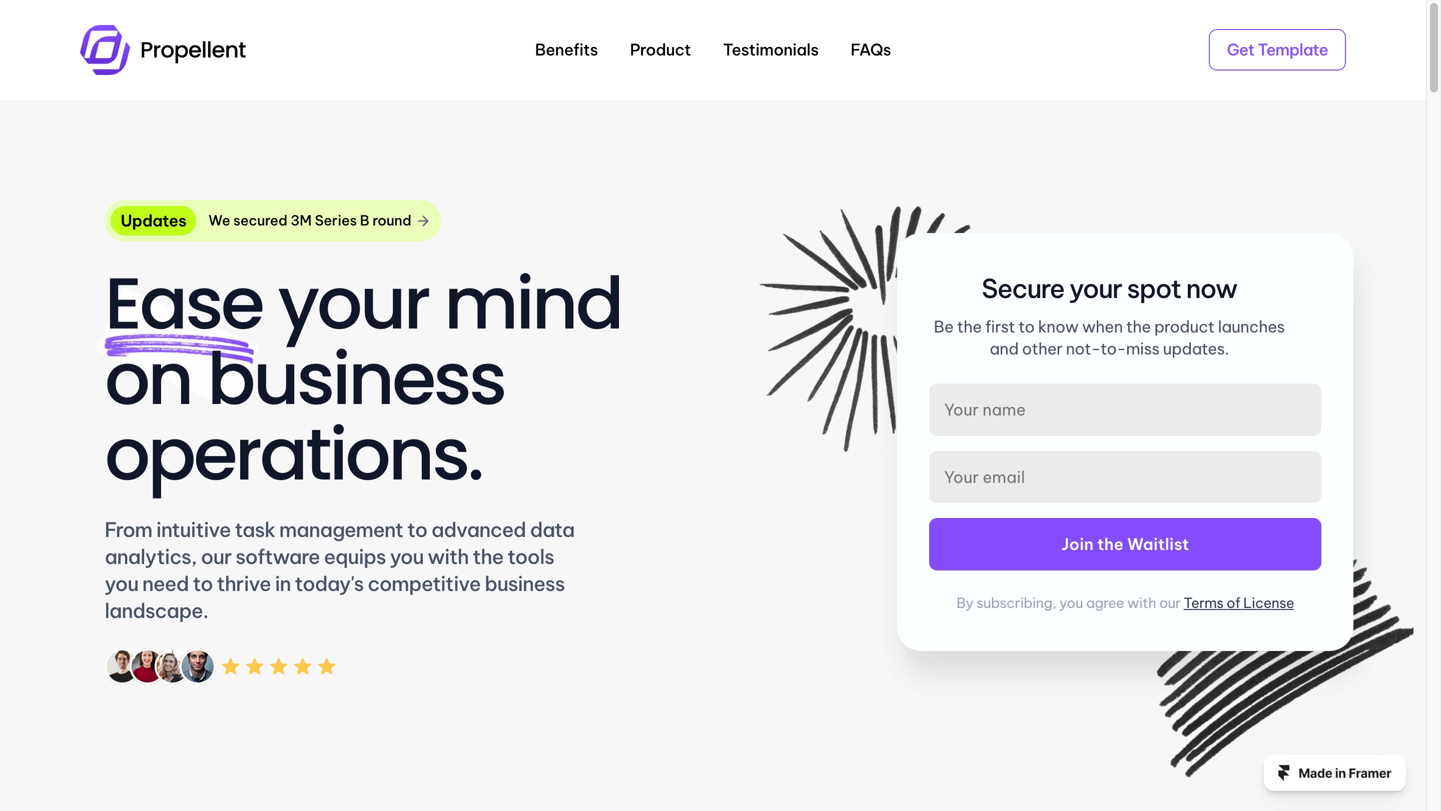 Propellent - Landing page website template